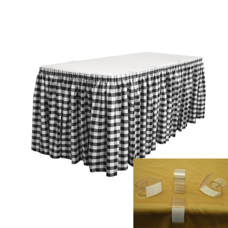 LA Linen Rectangle Gingham Polyester Table Skirt Wayfair